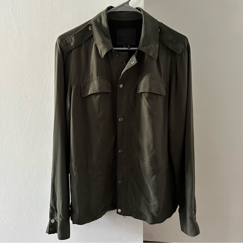 Paige green shirt jacket